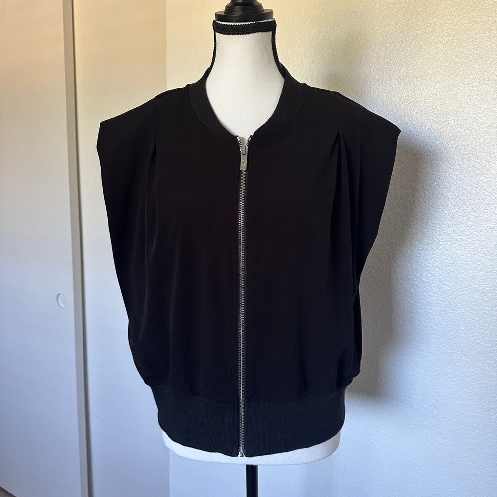 Calvin Klein Pleated Bomber Zip Vest